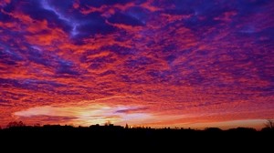 clouds, sunset, horizon, sky, porous - wallpapers, picture