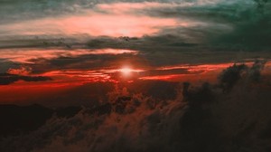 clouds, sunset, sky, porous, dark, light - wallpapers, picture