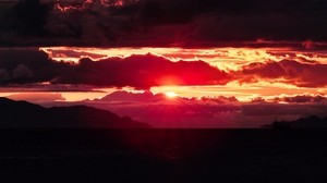 clouds, sunset, clouds, horizon - wallpapers, picture