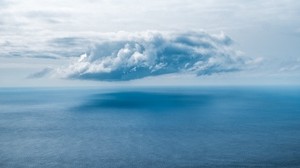 wolke, horizont, meer, himmel, porös