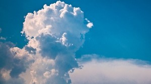 cloud, volumetric, white, blue, sky, pillar