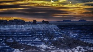 petrified forest, arizona, mountains, sky, hdr - wallpapers, picture