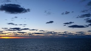 ocean, atlantic, horizon, sunset