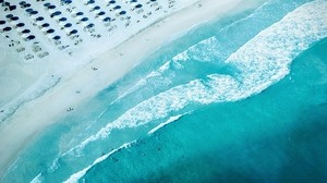ocean, sea, top view, beach, dubai, united arab emirates - wallpapers, picture