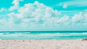 hav, sand, horisont, Miami