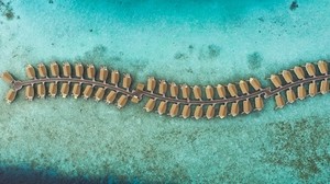 ocean, top view, bungalows, maldives - wallpapers, picture