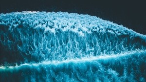 ocean, top view, surf, waves, foam