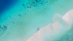 ocean, aerial view, water, tropics, sand, beach - wallpapers, picture