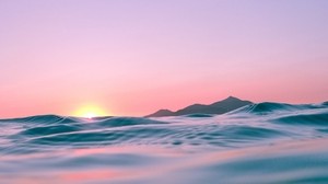 ocean, wave, ribbon, sky, sunny - wallpapers, picture