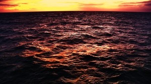 ocean, sunset, dusk, horizon - wallpapers, picture