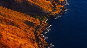 island, ocean, road, archipelago, maui, usa - wallpapers, picture