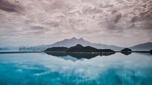 island, fog, water, hong kong - wallpapers, picture