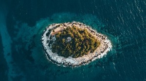 island, aerial view, sea, hvar, croatia