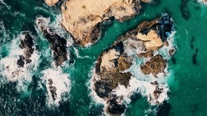 island, aerial view, ocean, coast - wallpapers, picture