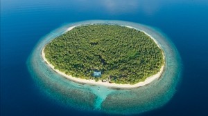 islas, océano, vista aérea, trópicos, maldivas