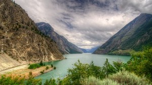 lake, canada, mountains, landscape, seton lillooet, hdr, nature - wallpapers, picture