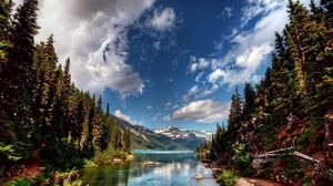 lake, river, sky, clouds - wallpapers, picture