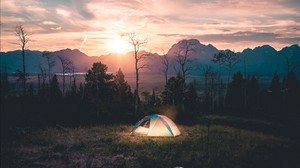 tenda, campeggio, paesaggio