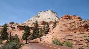 park, usa, road, zion, nature