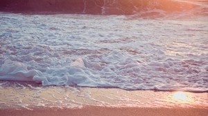 foam, sea, sand, water - wallpapers, picture