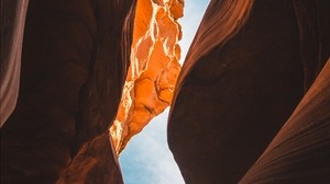 cave, gorge, rocks, stone, wavy, brown