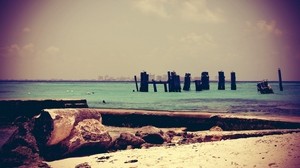 sand, shore, pins, sea