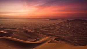 sand, desert, evening, sunset, lines, orange, shades - wallpapers, picture
