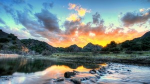 landscape, usa, river, sky, malibu, california, clouds, hdr, nature - wallpapers, picture