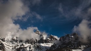 Picos de Europa, Spanien, Berge, Nebel, schneebedeckt - wallpapers, picture
