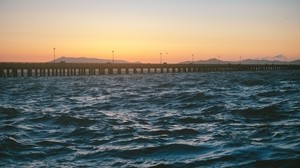 pier, sea, waves - wallpapers, picture