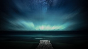 Pier, Sternenhimmel, Sterne, Nacht, Meer