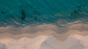 beach, sea, top view, sand, water - wallpapers, picture