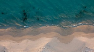 beach, sea, top view, sand, water