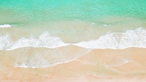 beach, ocean, top view, wave, surf - wallpapers, picture