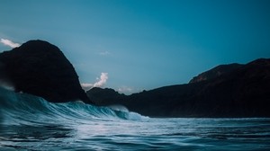 surf, sea, rock - wallpapers, picture