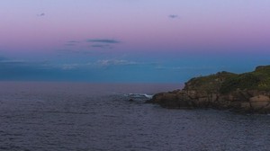 küste, sonnenuntergang, horizont, meer, himmel