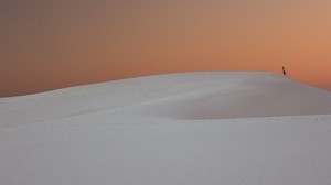 desert, man, sand, wanderer, loneliness, desert of white sands, usa - wallpapers, picture