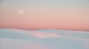 desert, dunes, moon, sand, white - wallpapers, picture