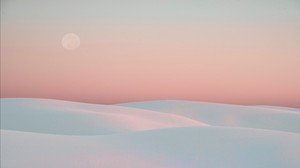 desierto, dunas, luna, arena, blanco