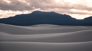 desert, dunes, sand, clouds