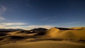 desert, sands, dunes, starry sky