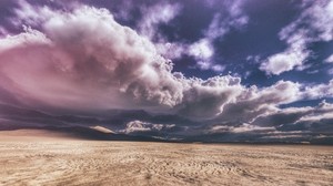 desert, sand, clouds - wallpapers, picture