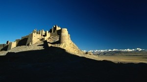 desert, castle, shadow, sand, evening - wallpapers, picture