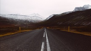 marking, road, asphalt, mountains, sky - wallpapers, picture