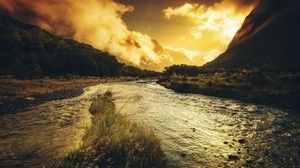 river, mountains, beautiful - wallpapers, picture