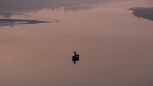 river, boat, fog, silence, calm, lonely - wallpapers, picture