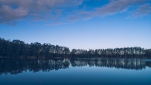 river, lake, trees, reflection