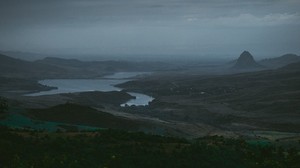 river, fog, view from above, armenia - wallpapers, picture