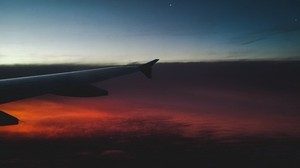 airplane, sky, wing