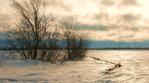 north, steppe, winter, wind, sunset, landscape, frost, snow - wallpapers, picture
